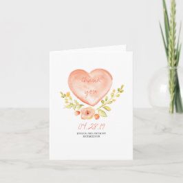 Agradecimento de Coração de Flores de Aquarela Cas