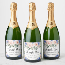 Agradecimento de Favor de Casamento Floral Azul Ro