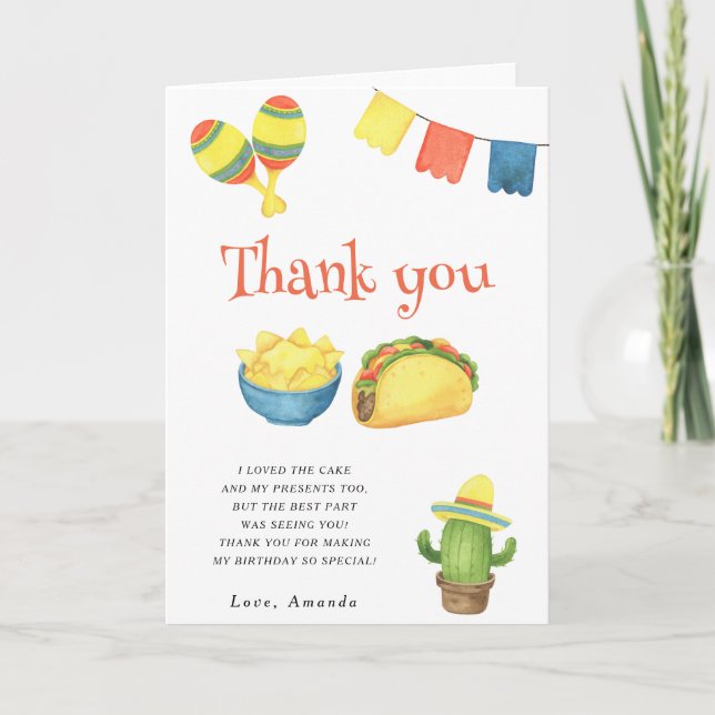 Agradecimento de festa de aniversário de primeiro  (Frente)