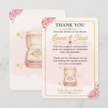 Agradecimento de Festa de Noivado Floral Elegante