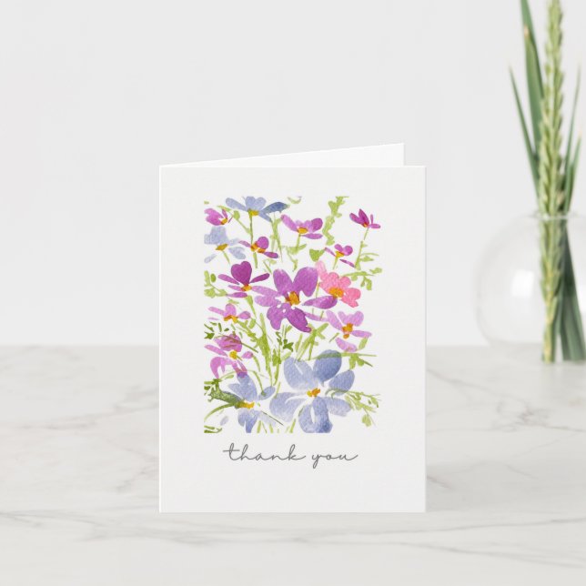 Agradecimento de Flor Silvestre em Aquarela Rústic (Frente)