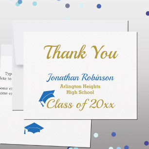 Agradecimento de Formatura com Boné Azul