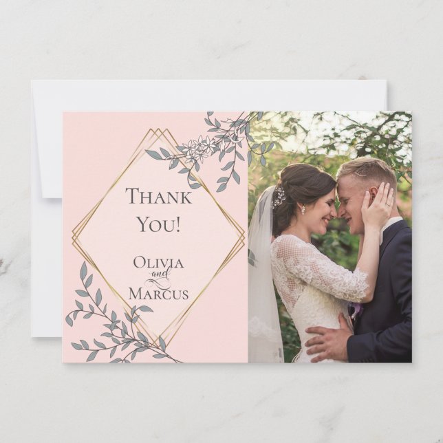 Agradecimento de Foto de Casamento  |  Coral Flora (Frente)