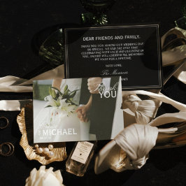 Agradecimento de Foto de Casamento Editorial Preto