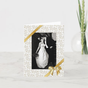Agradecimento de Foto de Casamento Elegante Marfim