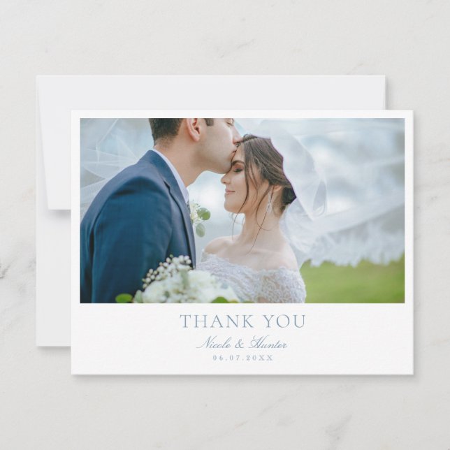 Agradecimento de Foto de Casamento em Caligrafia C (Frente)
