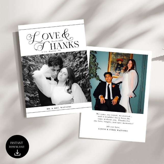 Agradecimento de Foto de Casamento Moderno (Criador carregado)