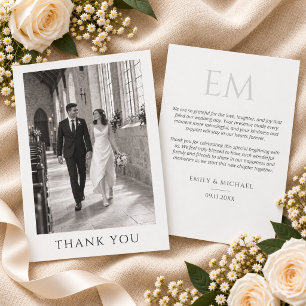 Agradecimento de Foto Monograma de Casamento Forma