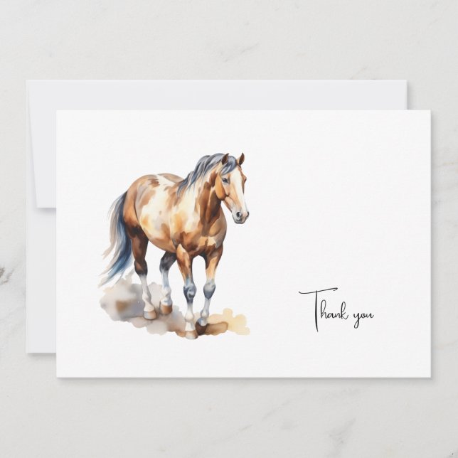 Agradecimento de Funeral de Cavalo em Aquarela (Frente)
