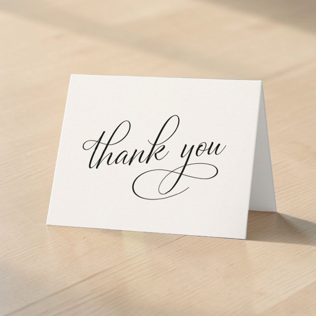 Agradecimento de Memória Funerária Elegante (Elegant Funeral Memorial Photo Cream Thank You Card)