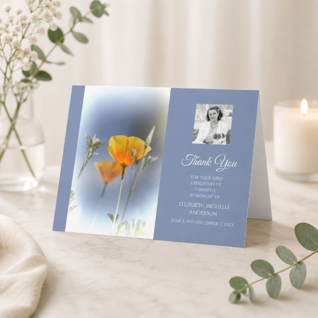 Agradecimento de Simpatia Floral Amarela Azul (Criador carregado)