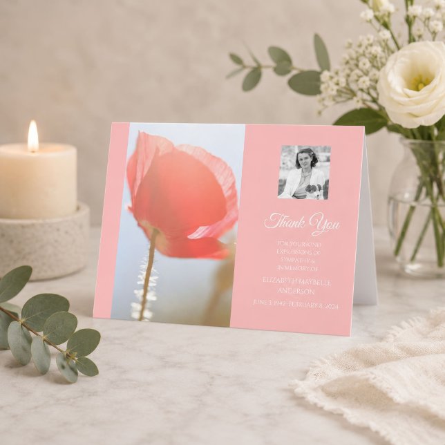 Agradecimento de Simpatia Papoula Rosa Blush (Criador carregado)