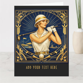 Agradecimento Deco Golfer Personalizado - Cartão de Golfe Grande