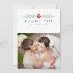 Agradecimento Delicado Obrigado Cartão com fotos De Casamento