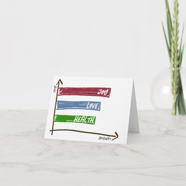 Agradecimento Desejando-lhe alegria, amor, cartão de saudação de (Frente)