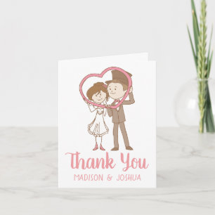 Agradecimento Desenho Animado Noiva Noivo Casament