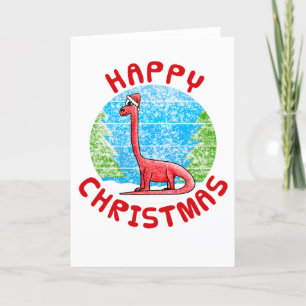 Agradecimento Diplodocus Cartão de Natal Dinossauro Engraçado