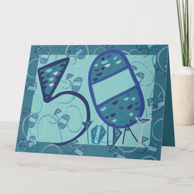 Agradecimento Diversão Quirky 50º Cartão de comemoração de anive (Frente)