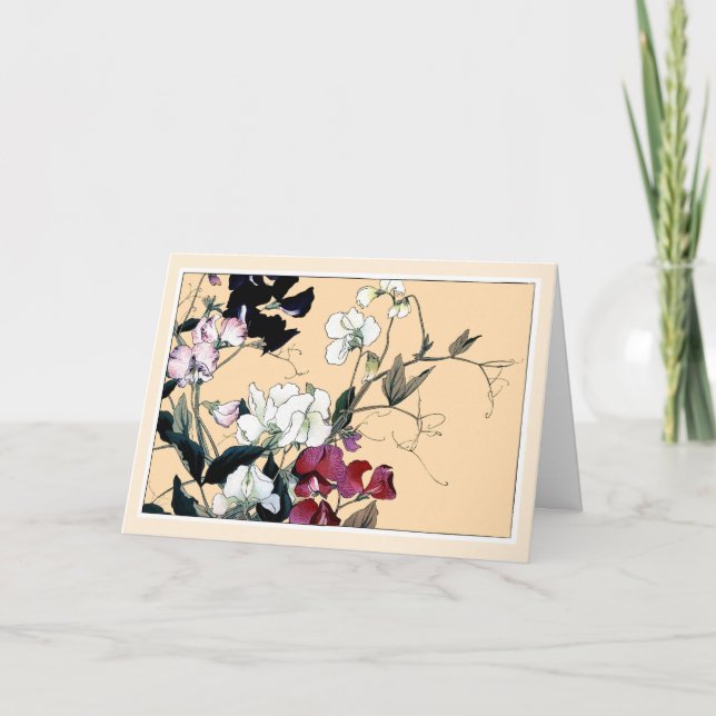 Agradecimento Doces vermelhos e brancos, Cartão de Arte Botânico (Frente)