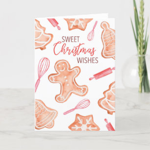 Agradecimento Docinho de Natal Deseja Um Cartão De Gingerpão