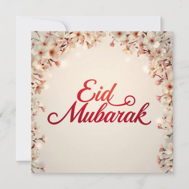 Agradecimento Eid mubarak para cartão de Eid Fitr (Frente)