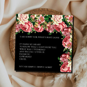 Agradecimento Elegante Buquê Blush Peço desculpa Cartão de descu