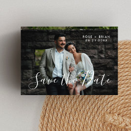 Agradecimento Elegante cartão de foto paisagem de casamento Save