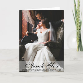 Agradecimento Elegante Casamento Obrigado Cartão de Foto dobráve