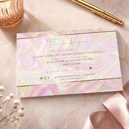 Agradecimento Empresarial Mármore Rosa Elegante Lo
