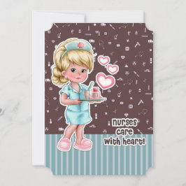 Agradecimento Enfermeiras cuidam do Heart. Cartão de Apreciação
