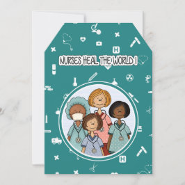 Agradecimento Enfermeiras Curam o Mundo. Cartão de Apreciação de