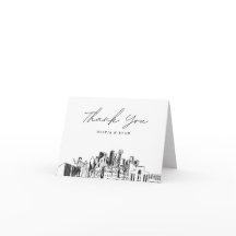 Esboço da Silhueta da Cidade de Dallas em Cartão d