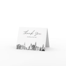 Esboço da Silhueta da Filadélfia Cartão de Agradec