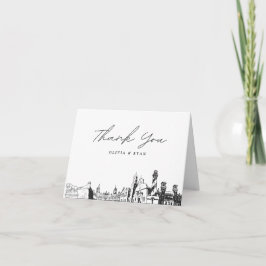 Agradecimento Esboço da Silhueta de St. Augustine em Cartão de A