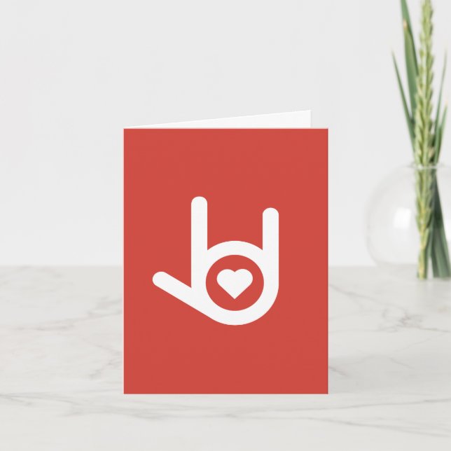 Agradecimento Eu Te Amo, Cartão De Saudação Vermelho (Frente)