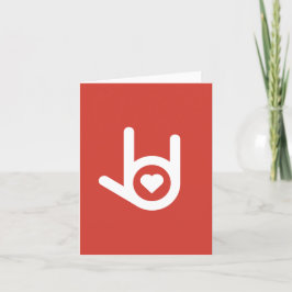 Agradecimento Eu Te Amo, Cartão De Saudação Vermelho