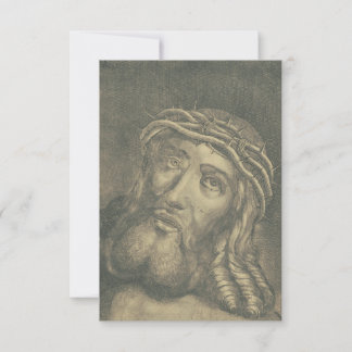 Agradecimento Face de Cristo Cartão Santo | Latim Pater Noster