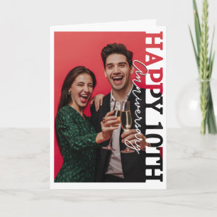 Agradecimento Feliz 10º aniversário de casamento de prata Cartão