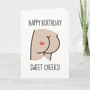 Agradecimento Feliz Aniversário Doce Cheeks Engraçado Cartão de 