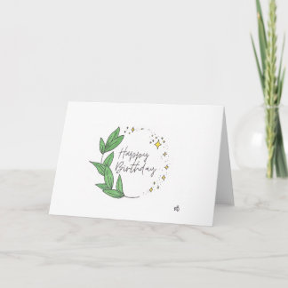 Agradecimento Feliz Aniversário Folhas e Cartão de Estrelas