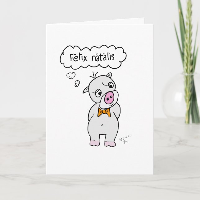 Agradecimento Feliz aniversário no cartão de aniversário PIG-Lat (Frente)