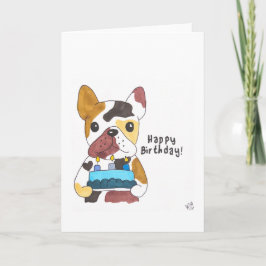 Agradecimento Feliz Cão de Aniversário com Cartão de Bolo