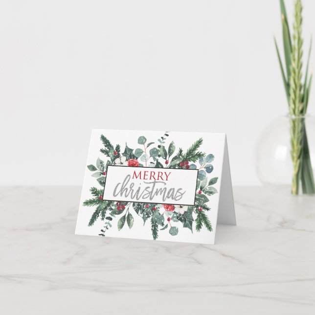 Agradecimento Feliz Cartão com fotos de Natal (Frente)