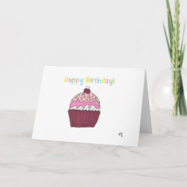 Agradecimento Feliz Cartão de Aniversário Cupcake 1