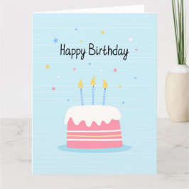 Agradecimento Feliz Cartão de Bolo de Aniversário