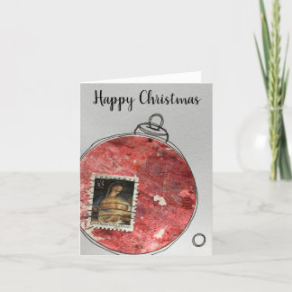 Agradecimento Feliz Cartão de Natal - ornamento desenhado à mão 