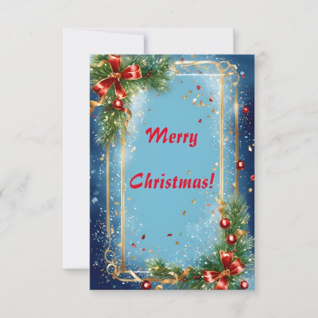 Agradecimento Feliz Cartão de Saudação de Natal (Frente)