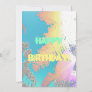 Agradecimento Feliz Cartão de Saudação de Palmeiras Tropicais