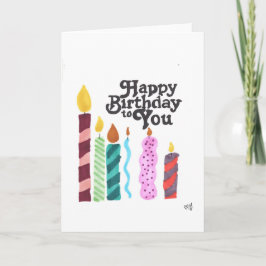 Agradecimento Feliz Cartão de Velas de Aniversário