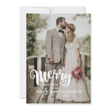 Feliz Natal | Cartão de Natal de Foto de Casamento